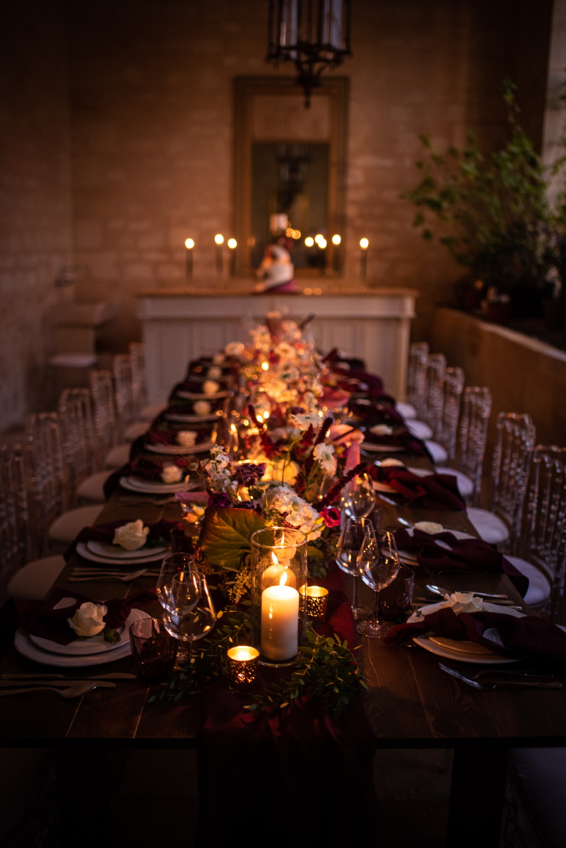 Elégante table de mariage Bordeaux